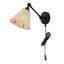 Oswynn 15 Inch Natural and Black Wall Sconce Set of 2 with and Usb Port