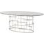 Oval Tiffany Silver Metal Dining Table