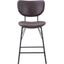 Owen Contemporary Modern Faux Leather Split-Back Upholstered Counter Height Barstool Set of 2 In Dark Brown