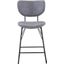 Owen Contemporary Modern Faux Leather Split-Back Upholstered Counter Height Barstool Set of 2 In Grey