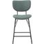 Owen Contemporary Modern Faux Leather Split-Back Upholstered Counter Height Barstool Set of 2 In Jade