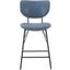 Owen Contemporary Modern Faux Leather Split-Back Upholstered Counter Height Barstool Set of 2 In Slate