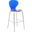 Oyster Acrylic Barstool with Chrome Steel Frame In Transparent Blue