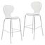 Oyster Acrylic Barstool with Steel Frame In Chrome Finish Set of 2 In Clear