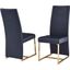 Padraig Black Faux Leather Side Chair Set of 2 In Gold