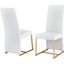 Padraig White Faux Leather Side Chair Set of 2 In Gold