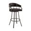 Palmdale 26 Inch Swivel Brown Faux Leather and Java Brown Metal Bar Stool