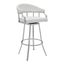 Palmdale Swivel Modern White Faux Leather 26 Inch Barstool In Brushed Stainless Steel Finish