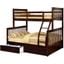 Paloma Twin Over Full Bunk Bed With 2 Drawers In Java