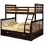 Paloma Twin Over Full Bunk Bed With Matching Trundle In Java