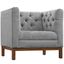 Panache Upholstered Fabric Armchair In Gray