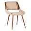 Panda Mid-Century Dining Chair In Walnut Finish and Brown Fabric