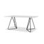 Papillon Clear Temp Glass And Black Frame Dining Table