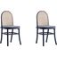 Paragon Dining Chair 1.0 With Grey Cushions In Black And Cane Set of 2