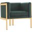 Paramount Accent Armchair in Forest Green and Polished Brass