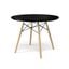 Parisian 39 Inch Round Dining Table In Black and Natural