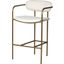 Parker 26.5 Inch Seat Height Cream Fabric Seat Gold Metal Bar Stool