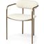 Parker I Cream Fabric Seat Gold Metal Frame Dining Chair Set of 2