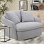 Parker Living Boomer Dove Grey Large Swivel Chair With 2 Toss Pillow