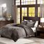 Parker Polyester Microcord Solid Pieced Corduroy Plush Twin Comforter Mini Set In Grey