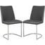 Parkston Dark Grey, White and Chrome 18 Inch Linen Side Chair