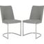 Parkston Grey and Chrome 18 Inch Linen Side Chair Set of 2