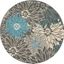 Passion Charcoal And Blue 8 Round Area Rug