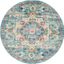 Passion Ivory And Light Blue 8 Round Area Rug