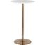 Pebble Adjustable Dining to Bar Table in Gold Metal and White Wood
