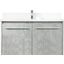 Penn 36 Inch Single Bathroom Vanity In Concrete Grey With Backsplash