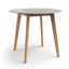 Percy 36 Inch Round Faux Cement Dining Table In Natural Oak
