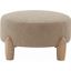 Perez Scandinavian Round Ottoman In Light Brown And Natural