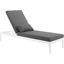 Perspective White Charcoal Cushion Outdoor Patio Chaise Lounge Chair
