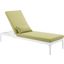 Perspective White Peridot Cushion Outdoor Patio Chaise Lounge Chair