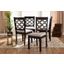 Peter Modern and Contemporary Grey Fabric Upholstered and Dark Brown Finished Wood 4-Piece Dining Chair Set
