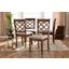 Peter Modern and Contemporary Grey Fabric Upholstered and Walnut Brown Finished Wood 4-Piece Dining Chair Set