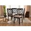 Peter Modern and Contemporary Sand Fabric Upholstered and Dark Brown Finished Wood 4-Piece Dining Chair Set