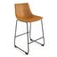 Petra Counter Height Stool with Black Frame Set of 2 In Light Brown