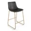Petra Counter Height Stool with Gold Frame Set of 2 In Black