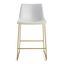 Petra Counter Height Stool with Gold Frame Set of 2 In White