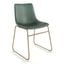 Petra Side Chairs with Gold Legs Set of 2 In Green