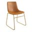 Petra Side Chairs with Gold Legs Set of 2 In Light Brown