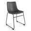 Petra Vegan Leather Side Chairs with Black Legs Set of 2 In Grey