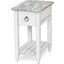 Picket Fence Chairside Table In White And Grey