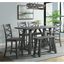 Picket House Furnishings Regan 6Pc Counter Height Dining Set In Gray-Table 4 Side Chairs and Bench