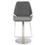 Pierro Gas Lift Bar Stool in Grey and Gold