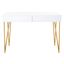 Pine White and Gold Two Drawer Desk