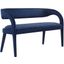 Pinnacle Performance Velvet Accent Bench In Midnight Blue