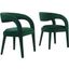 Pinnacle Performance Velvet Dining Chair Set of 2 In Green