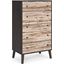 Piperton Two-Tone Brown/Black Five Drawer Chest